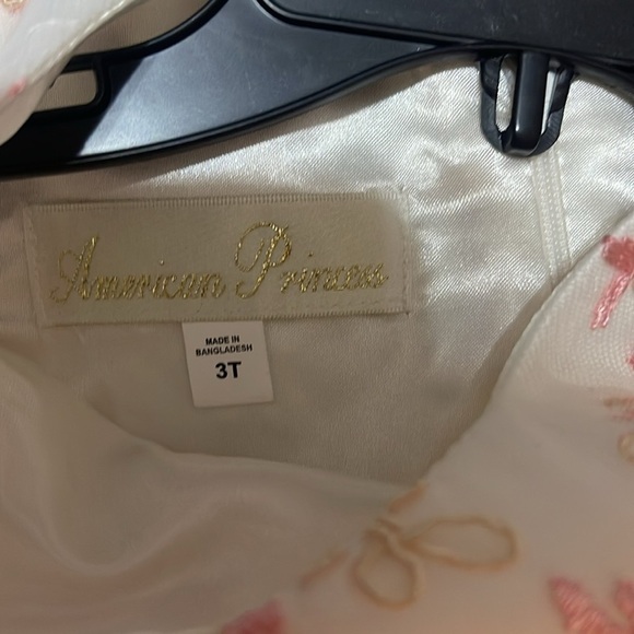 AMERICAN Princess Pink Embroidered Floral Tulle Ballgown Dress Girls 3T - Picture 6 of 6